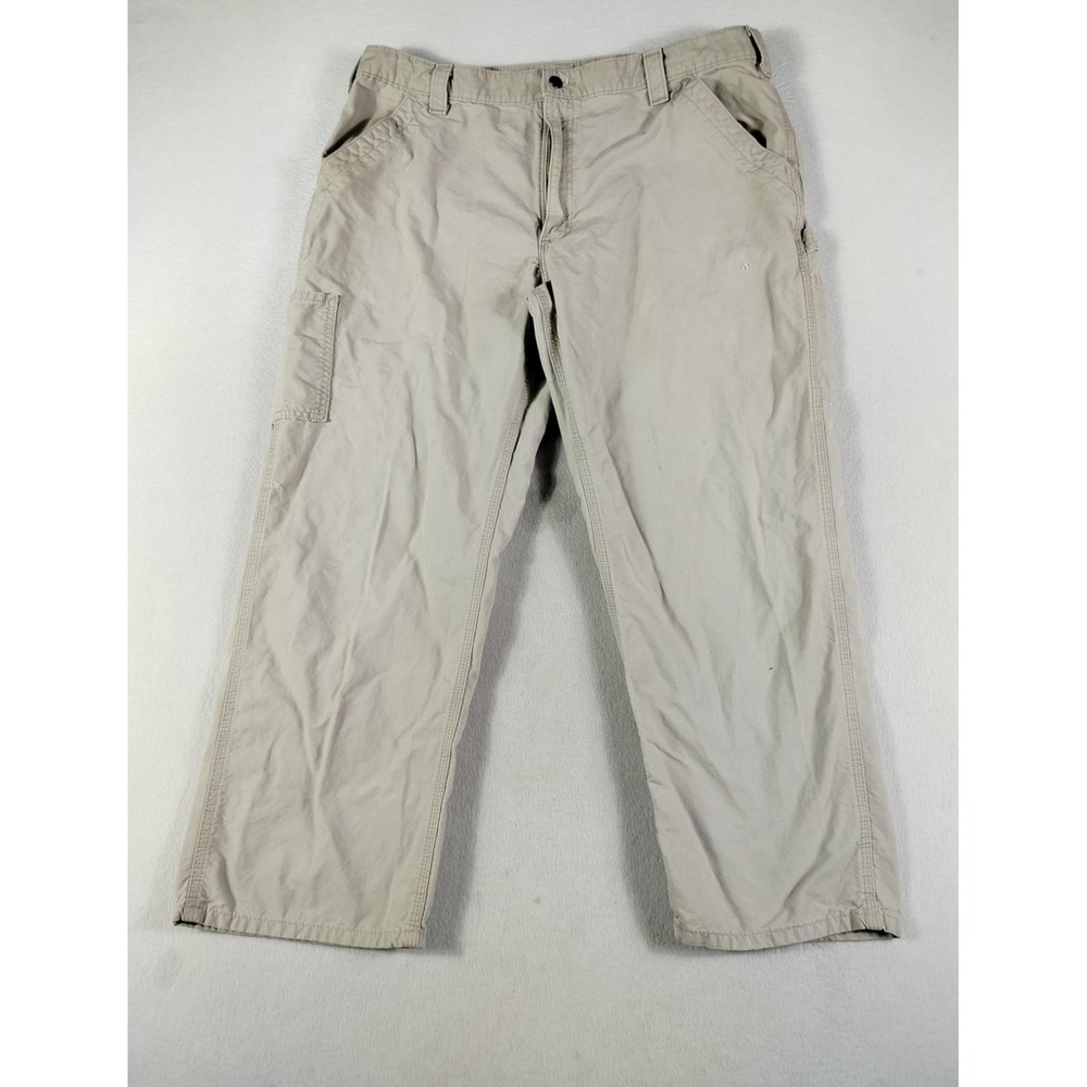 Carhartt Pants Mens 40 Beige Original Dungaree Fit Canvas Carpenter Workwear